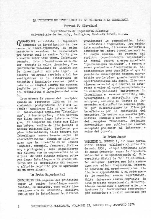 Spectroscopia Molecular, januario 1974