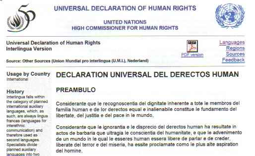 Declaration Universal del Derectos Human