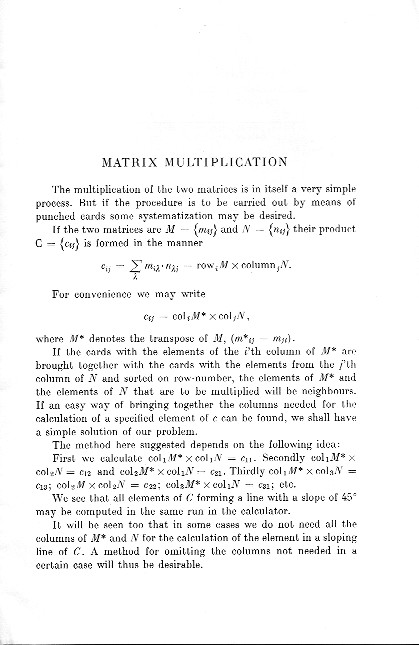 A Method for Matrix Multiplication